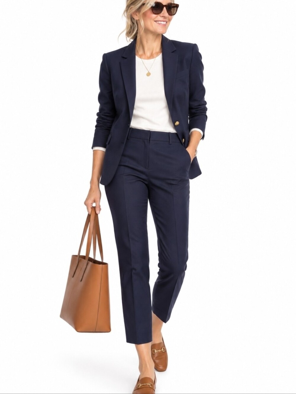 J. Crew Ruby Crop Pants Re-imagined by J. Crew Navy Size 8, Travel Office Casual
